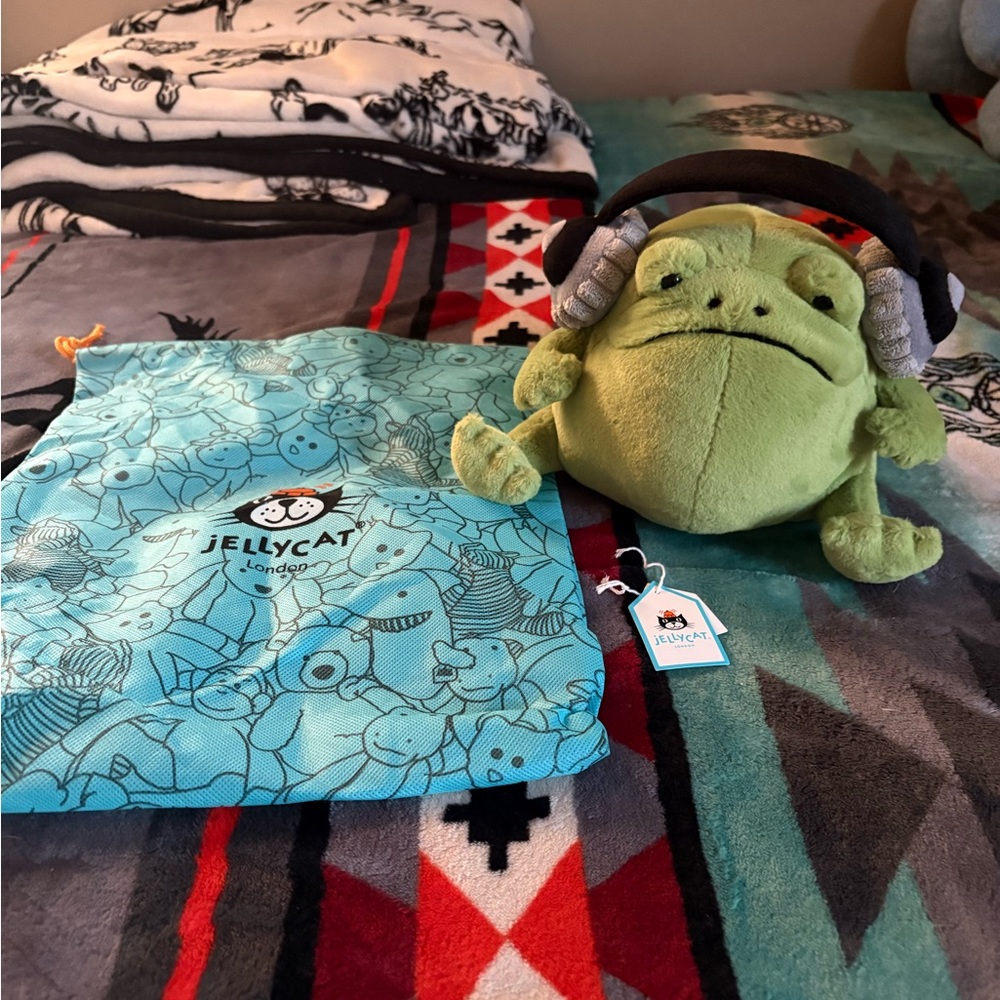 Rickey the Rainfrog with Headphones Jellycat